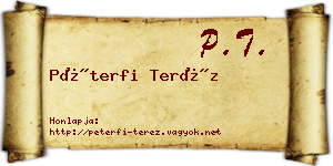 Péterfi Teréz névjegykártya